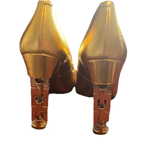 Katy Perry The Suzzie Gold Vegan Leather High Heel Chain Link Pump Womens Size 9 - Picture 2 of 6
